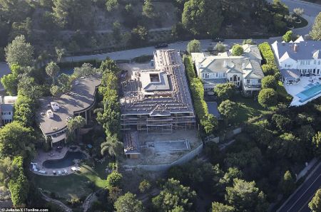 top view of the under construction mansion of katherine and chris 
